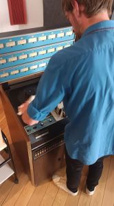 Loading a tape on a 3M 24-track recorder